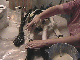 applying the paper mache