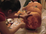Brit carving from a pumpkin pattern. Excellent!